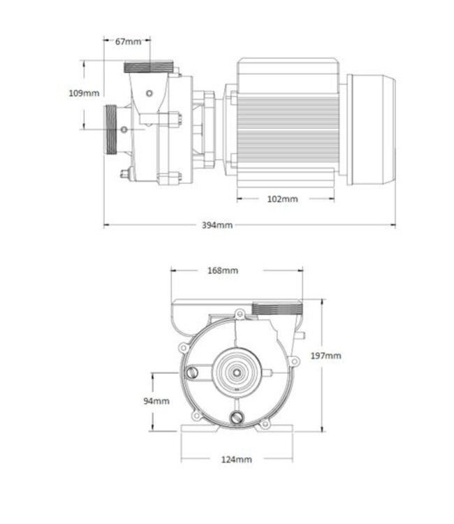 Balboa  Balboa Hydroair HA440NG Spa Pomp 1,5 Pk - 1 snelheid