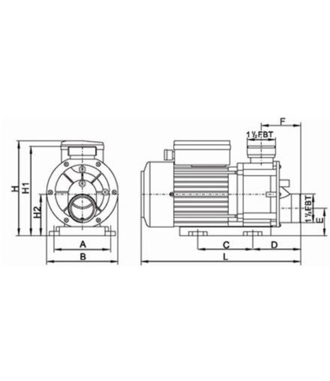 LX Whirlpool  LX TDA75 Spa Circulatiepomp 0,75 PK