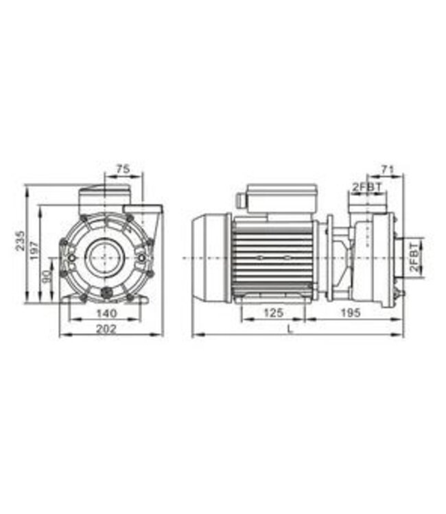 LX Whirlpool  LX Whirlpool WP200-II pomp met twee snelheden