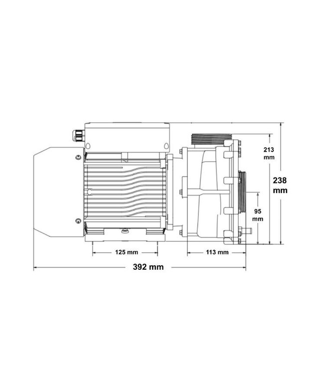 Koller 3 pk pomp met één snelheid