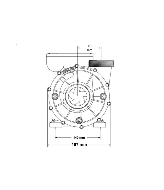 Koller 3 pk pomp met één snelheid
