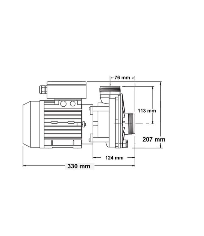 Balboa - Hydro Air Genesis  Balboa HydroAir HA460 pomp met één snelheid - centrale aanzuig