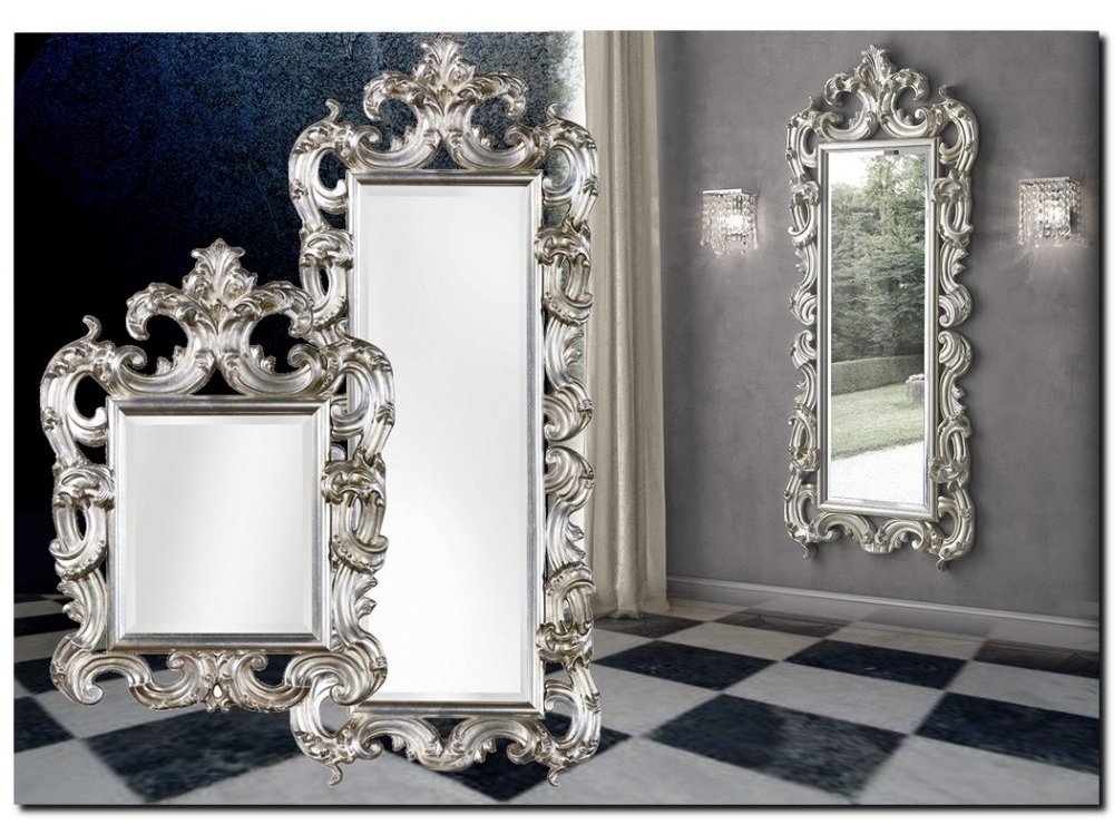 Rococo Crested Mirror Silver baroquemirror.co.uk
