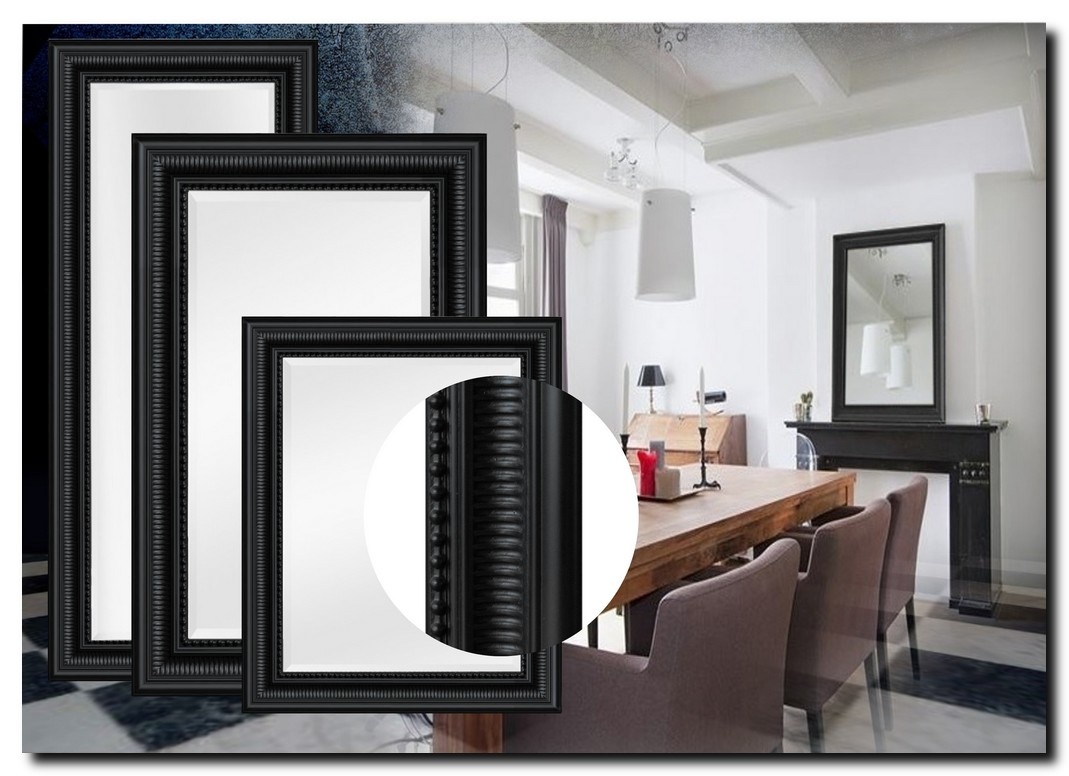 Modern Klassieke Spiegel Cesarino Zwart - barokspiegel.nl