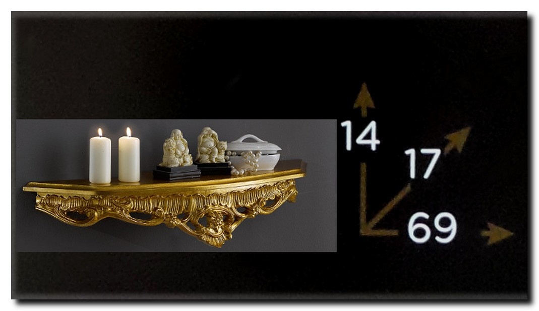 artissimo Barok console, wandconsole, wit (beige) goud, wandplank, spiegelconsole, antieke plank, 30 x 15 Cp73 ivoorkleurig