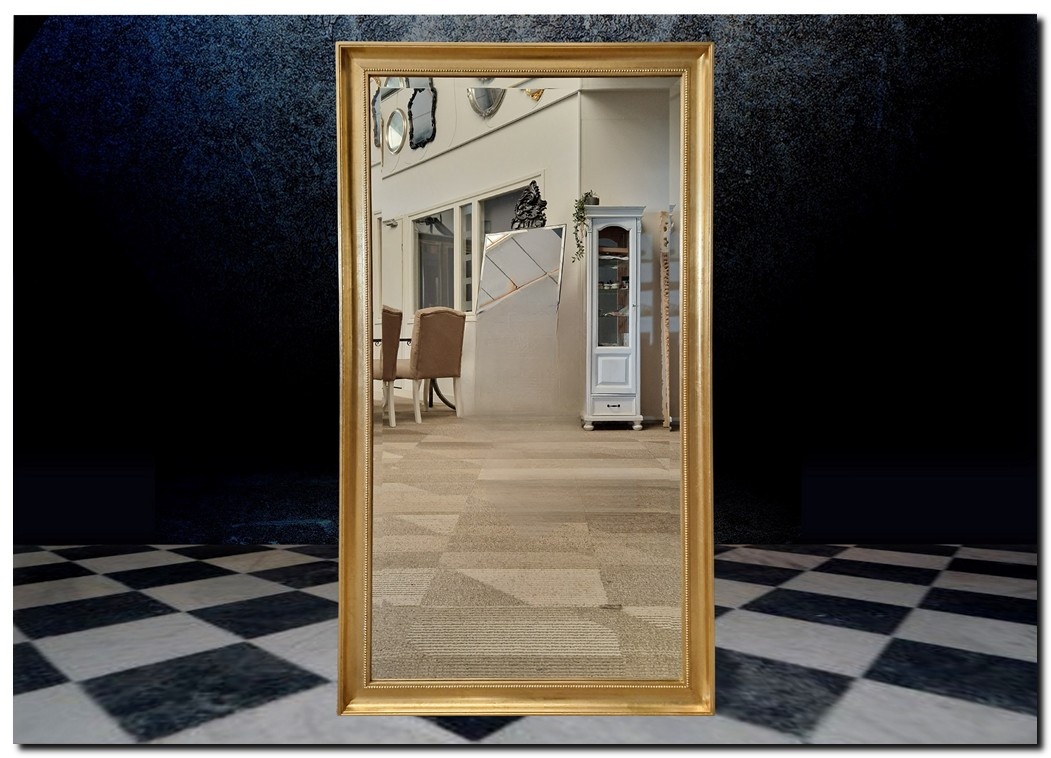 Minimalistische Spiegel in houten lijst licht goud Pepino - barokspiegel.nl