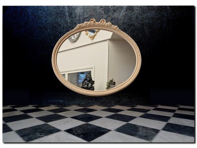 Barokspiegel® Made in Italy Spiegel Gilda onbewerkt hout Aanbieding!