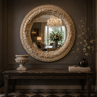 Round Laurel wreath mirror