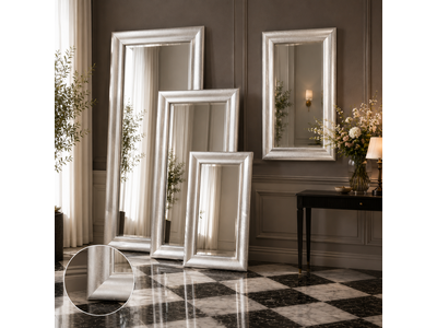 Barokspiegel® Made in Italy Spiegel Enzo Helles Silber