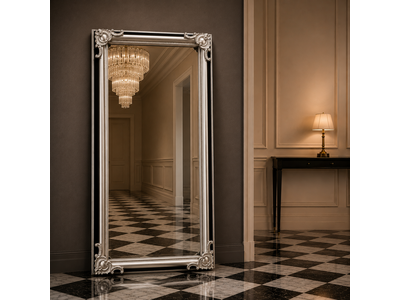 Barokspiegel® Made in Italy Mirror Basilio Silver-Black 1st edition