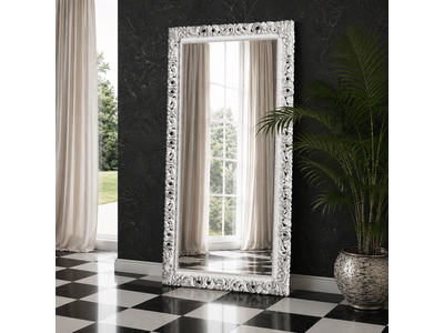 Barokspiegel® Made in Italy Mirror Francesco White with Silver