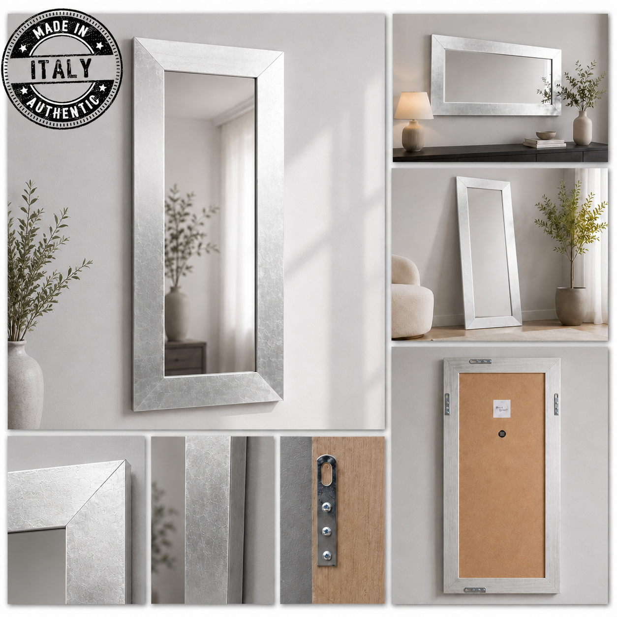 Barokspiegel® Made in Italy Spiegel Romano Hellles Silber