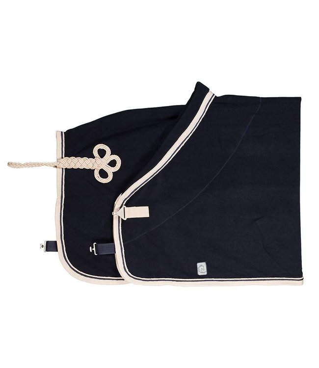 Fleece rug - navy/beige-navy/beige