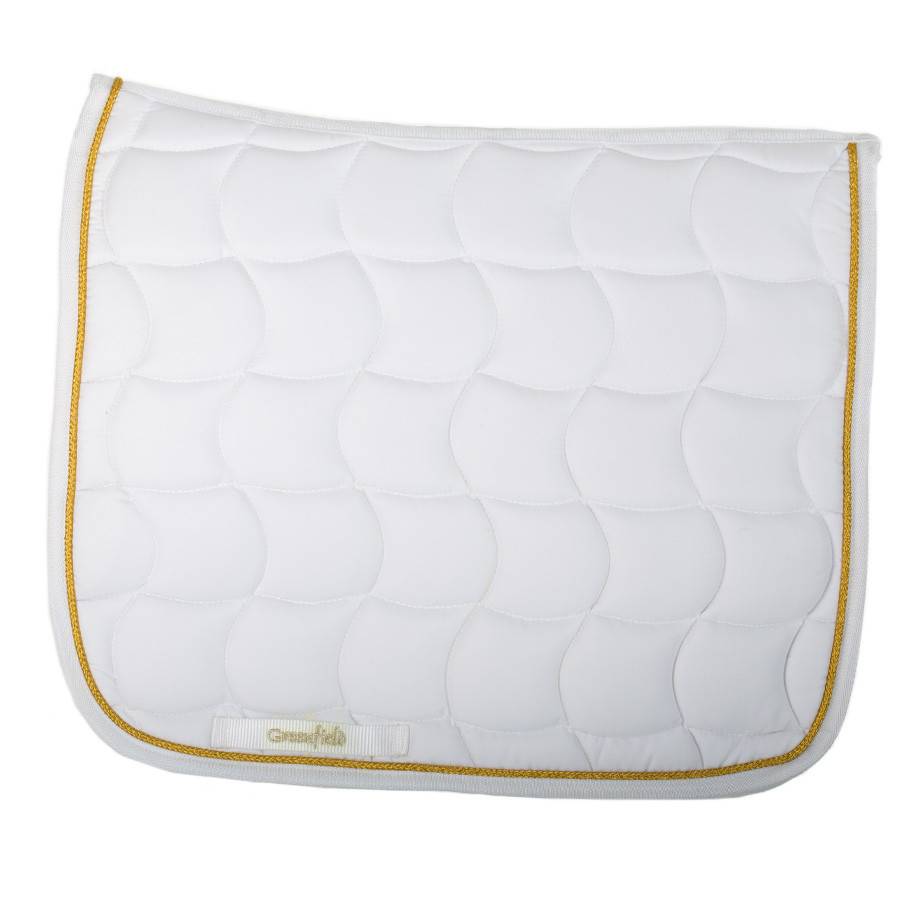 Greenfield Selection Saddle pad dressage - white/white-gold