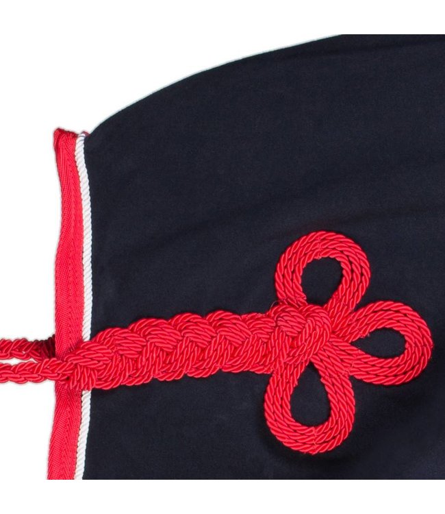 Riding sheet fleece - navy/red-white