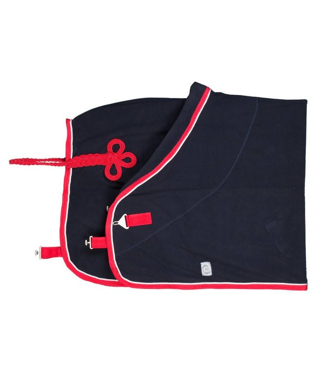 Fleece rug pony - navy/red-white