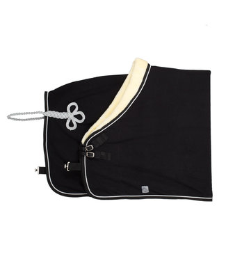Greenfield Selection Fleece teddy collar & silver cord - black