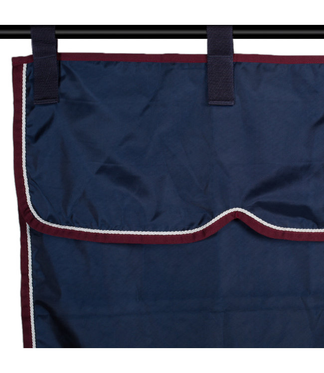 Opbergtas blauw/bordeaux - wit