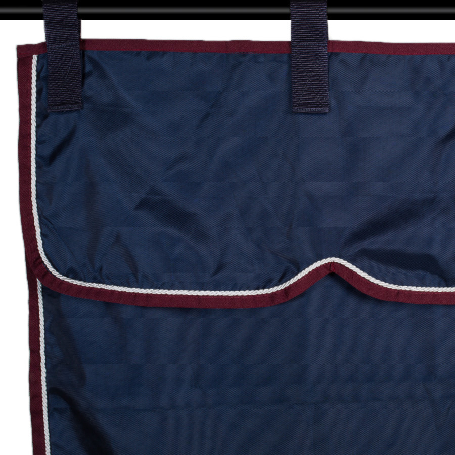 Greenfield Selection Stable curtain Navy/Burgundy - White