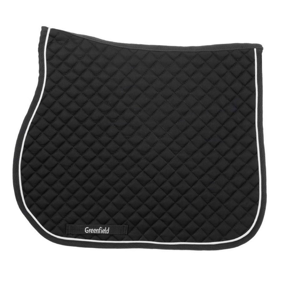 Greenfield Selection Saddle pad piping - black/black - white