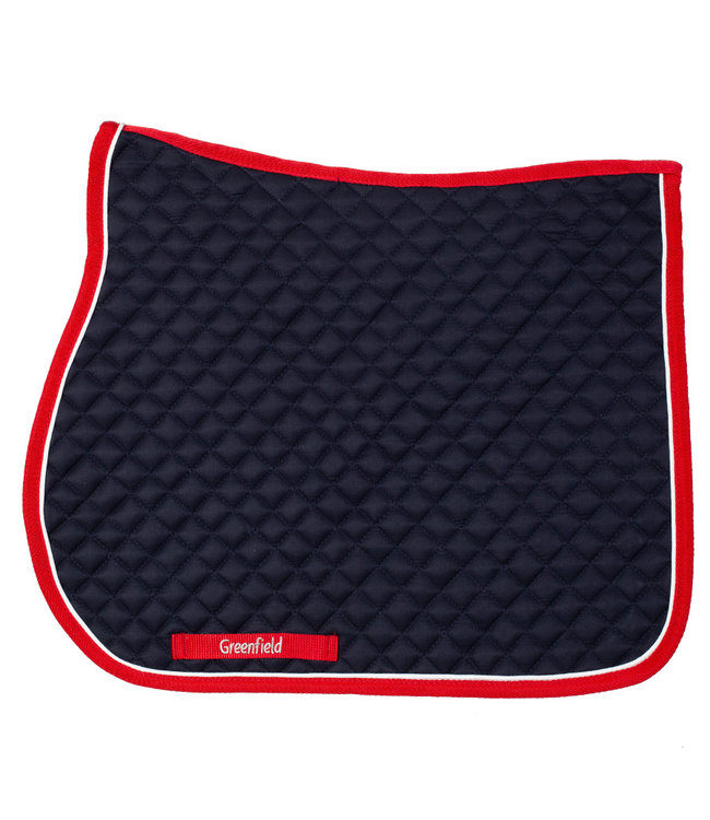 Tapis de selle cookie - bleu marine/rouge - blanc