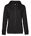 Ladies - Zipped hooded sweater jacket