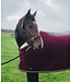 Leather headcollar with fabric - burgundy