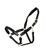 Leather headcollar with fabric - black