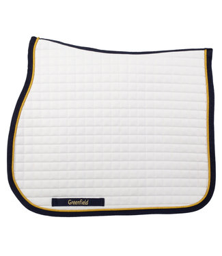 Greenfield Selection Saddle pad cookie - white/navy-gold