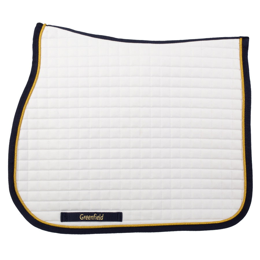 Greenfield Selection Saddle pad cookies - white/navy-gold