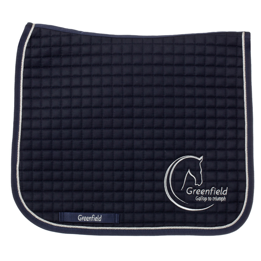Greenfield Selection Saddle pad cookies dressage - navy/navy-silver with GF logo