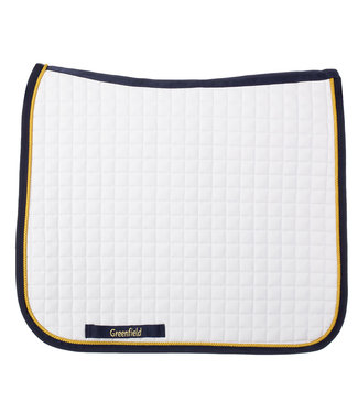 Greenfield Selection Saddle pad cookies dressage - white/navy/gold