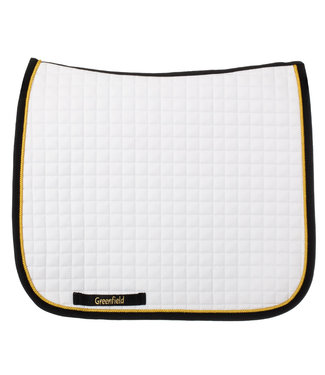 Greenfield Selection Tapis de selle cookie dressage - blanc/noir-or