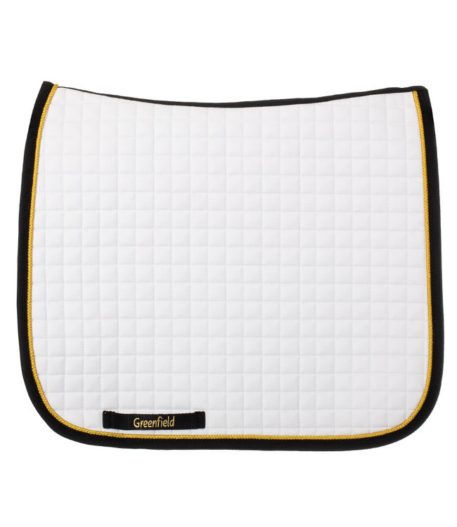 Saddle pad cookies dressage - white/black-gold