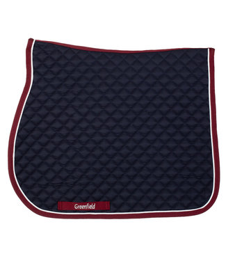 Greenfield Selection Saddle pad cookie - navy/burgundy- white