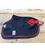 Mini woolen rug Navy with red