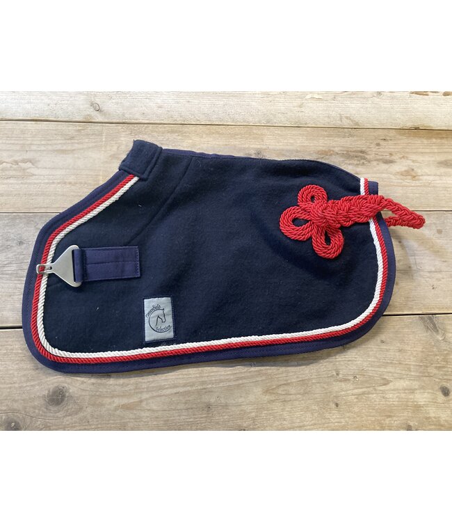 Mini couverture laine Navy avec rouge