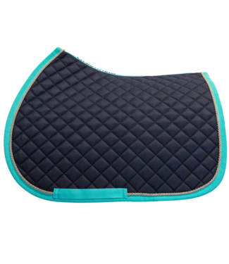 Greenfield Selection PONY Saddle pad cookie - Navy/Mint Green - Silvergrey