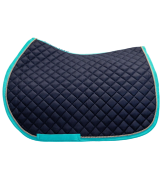 Greenfield Selection Saddle pad cookie - Navy/Mint Green - Silvergrey