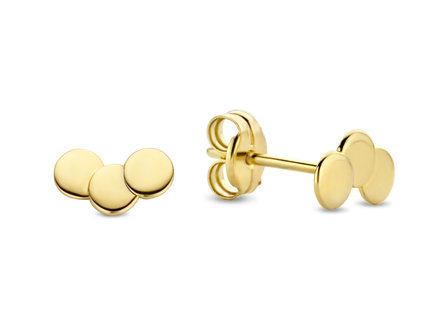 Jackie Triple Discs Studs 14krt