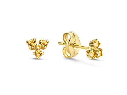 Jackie Triangle Citrine Studs 14krt Jackie Triangle Citrine Studs 14krt