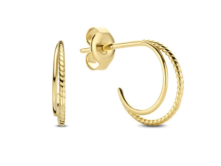 Jackie Twister Twin Hoops oorstekers 14krt Jackie Twister Twin Hoops oorstekers 14krt