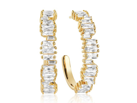 Sif Jakobs Antella Creolo Grande oorbellen gold plated SJ-E1077-CZ-YG Sif Jakobs Antella Creolo Grande oorbellen gold plated SJ-E1077-CZ-YG