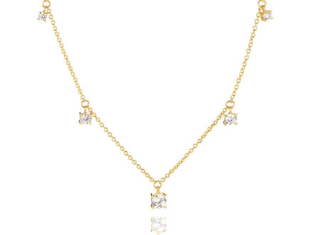 Sif Jakobs Belluno Piccolo Necklace SJ-N42125-CZ-SG Sif Jakobs Belluno Piccolo Necklace SJ-N42125-CZ-SG