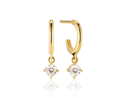 Sif Jakobs Belluno Creolo Piccolo Earrings SJ-E42112-CZ-SG Sif Jakobs Belluno Creolo Piccolo Earrings SJ-E42112-CZ-SG