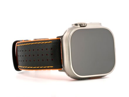 PvZ/Apple Watch Band Ultra titanium zwart/oranje band 24mm PvZ/Apple Watch Band Ultra titanium zwart/oranje band 24mm