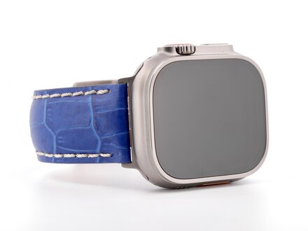 PvZ/Apple Watch Band Ultra titanium band kroko koningsblauw 24mm PvZ/Apple Watch Band Ultra titanium band kroko koningsblauw 24mm