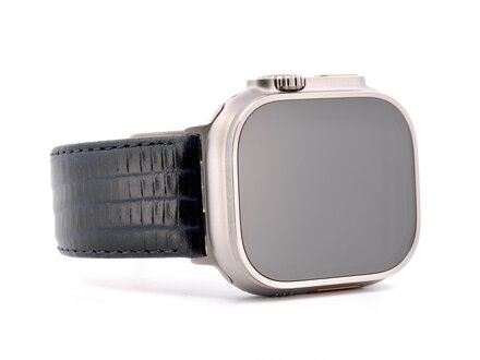 PvZ/Apple Watch Band Ultra titanium band kalfsleer marine 24mm PvZ/Apple Watch Band Ultra titanium band kalfsleer marine 24mm