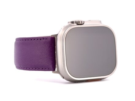 PvZ/Apple Watch Band Ultra titanium band kalfsleer paars 24mm PvZ/Apple Watch Band Ultra titanium band kalfsleer paars 24mm