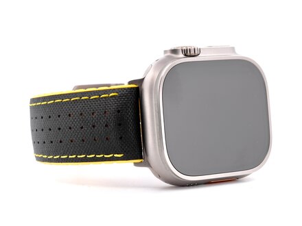 PvZ/Apple Watch Band Ultra titanium band zwart/geel 24mm PvZ/Apple Watch Band Ultra titanium band zwart/geel 24mm